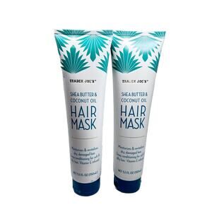 Trader Joe's Shea Butter & Coconut Oil Moisture Hair Mask Lot of 2 NEW